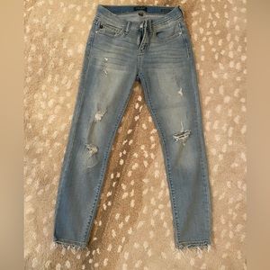Medium/light wash denim skinny jeans